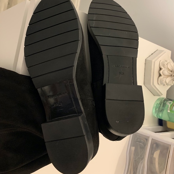 NWOT Marc Fisher Black Suede Knee High Boots - Picture 11 of 12